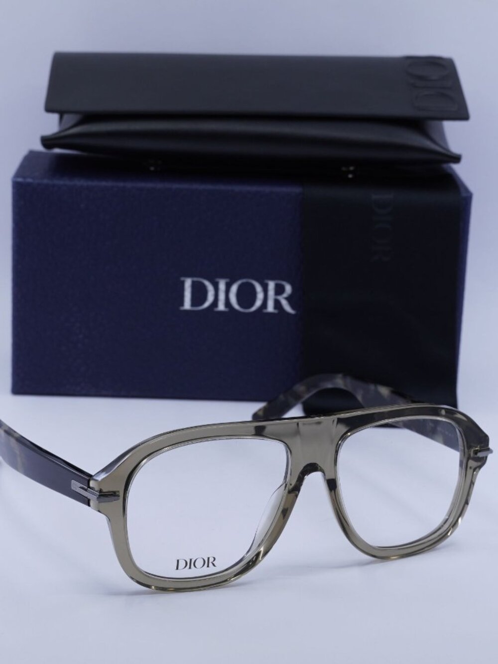 Dior DIORBLACKSUITO N4I 6400 Aviator Eyeglasses 56mm - Brown